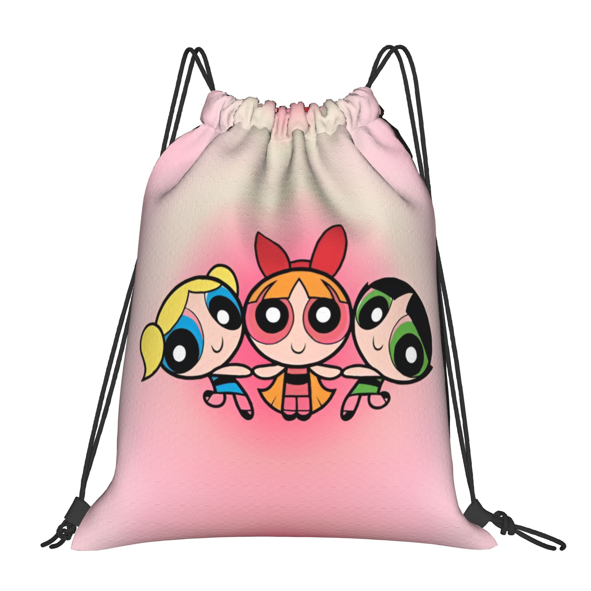 Drawstring Gym Bag - Custom Poweres Anime Puffes Drawstring Backpack
