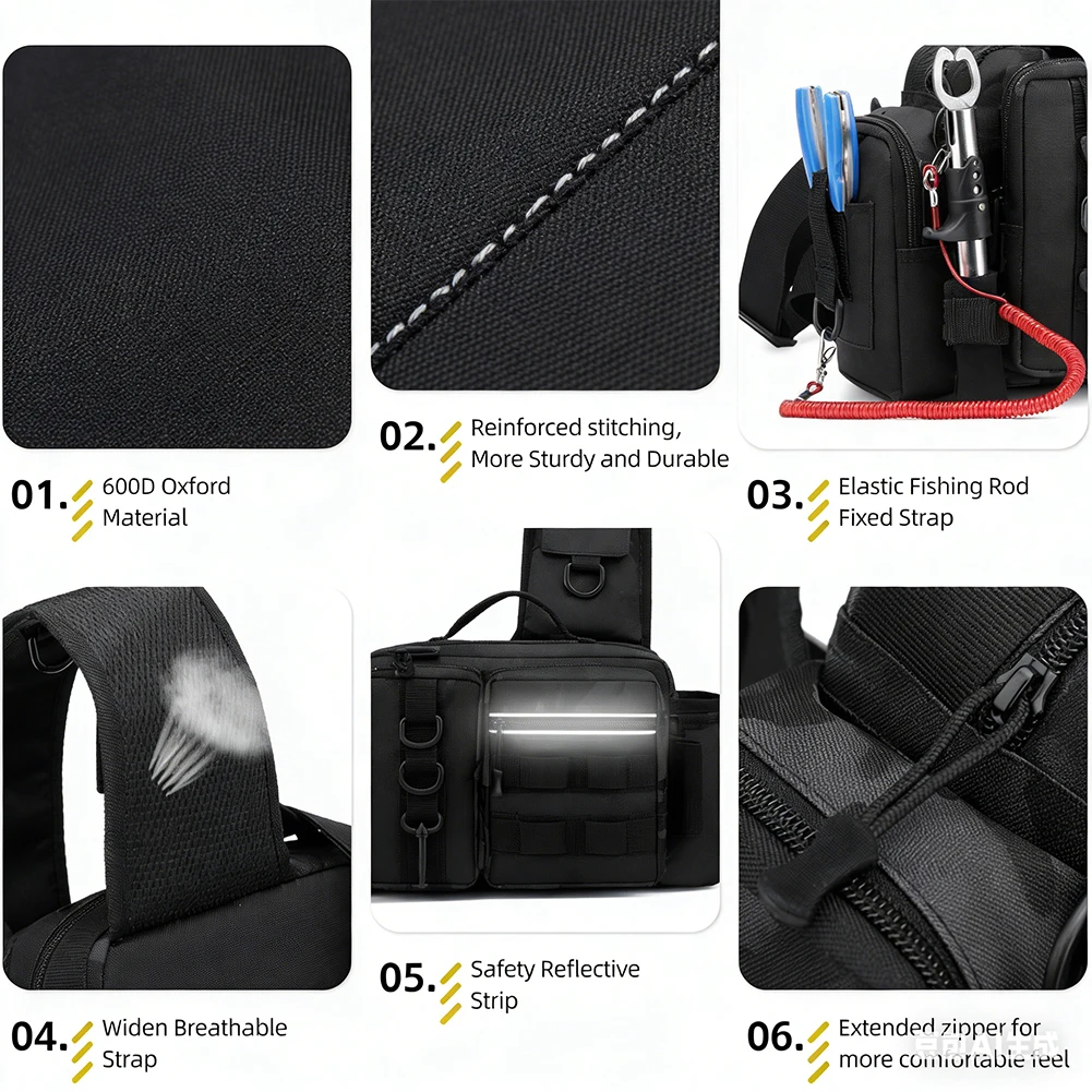 Hiking Backpack Waterproof - Fishing Backpack with Rod Holder Adjustable