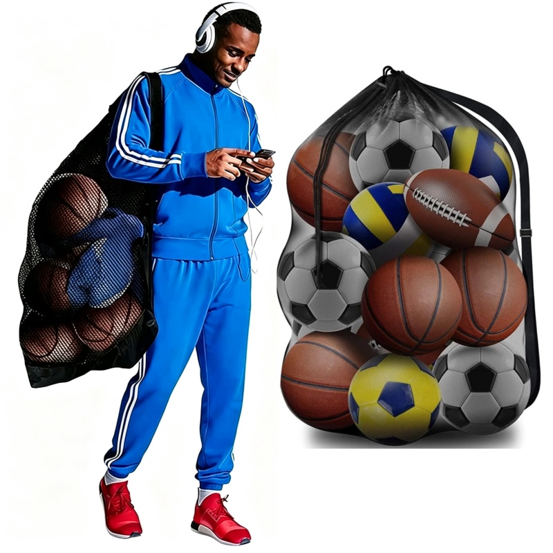 Drawstring Gym Bag - Large Capacity Portable Team Training Sport