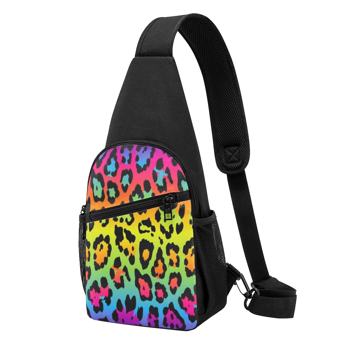 Sling Backpack Shoulder - Rainbow Leopard Print Chest Bag Men