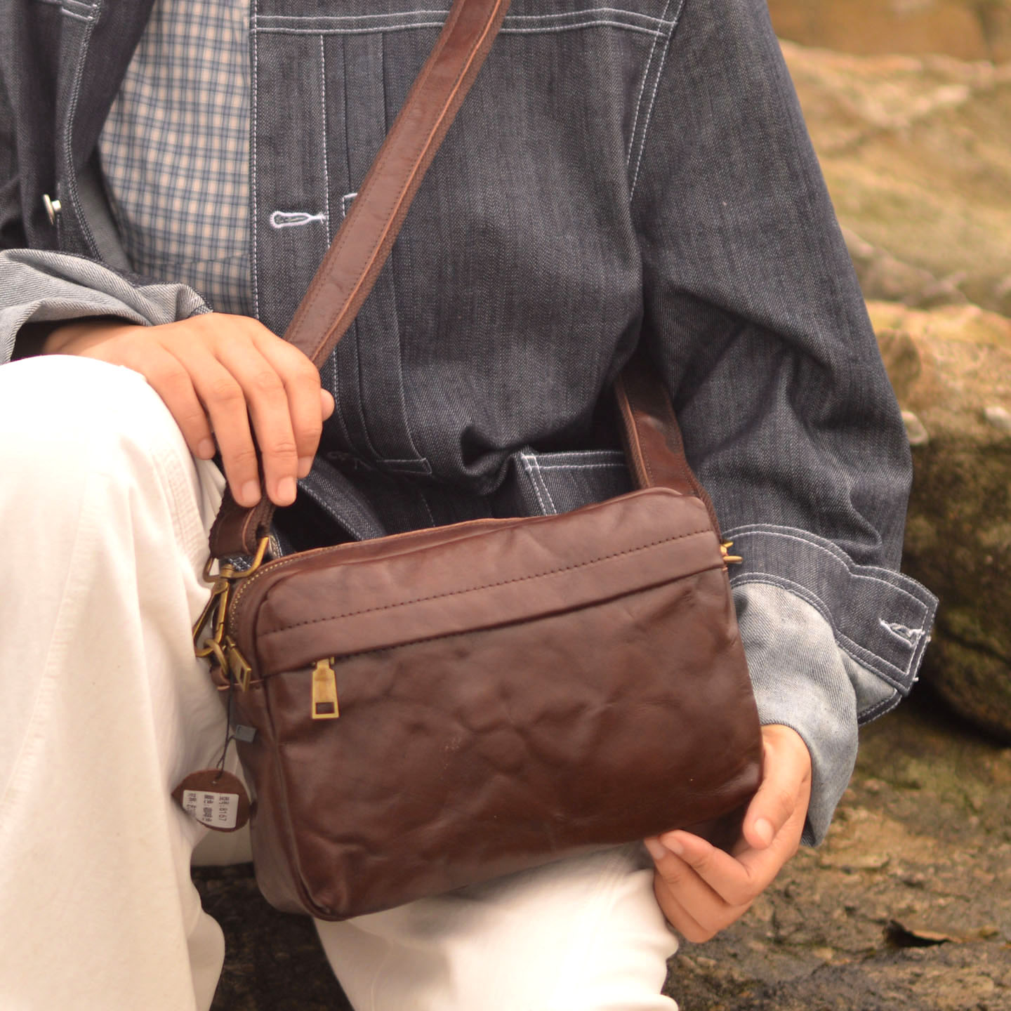 Leather Backpack Vintage - AETOO Newly designed vintage crossbody bag