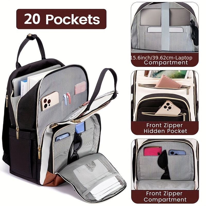 Laptop Backpack 15.6 - Women Two Tone Laptop Backpack, Water