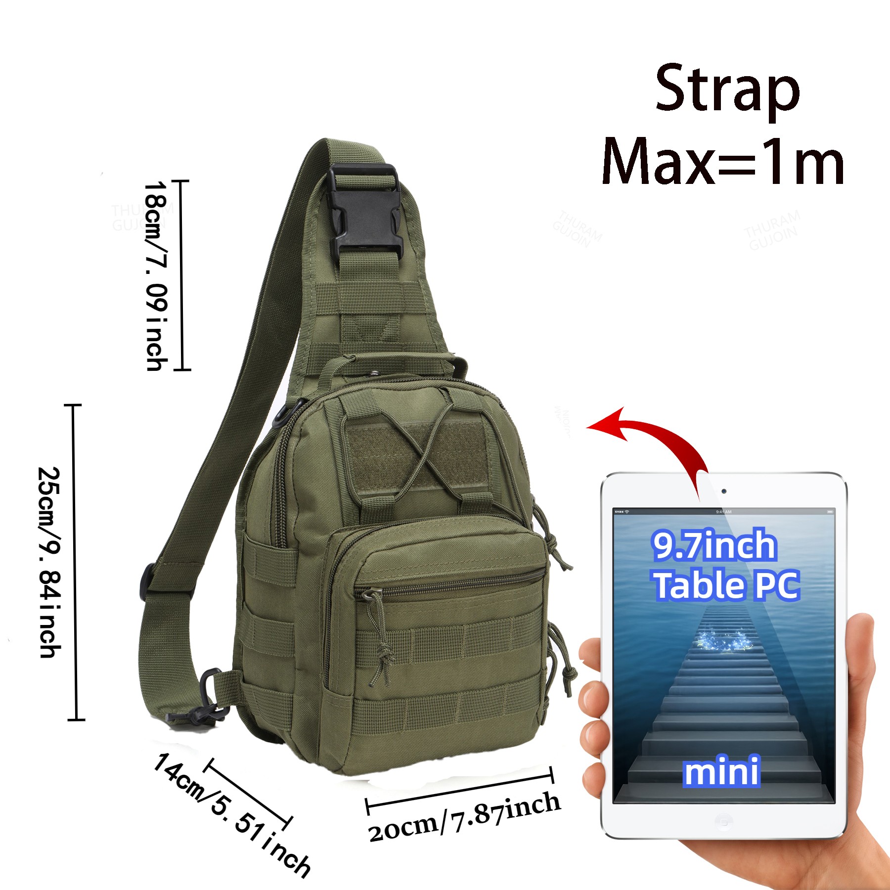 THURAM Outdoor Tactical Bag Ba - Sling Backpack Shoulder 评论和价格