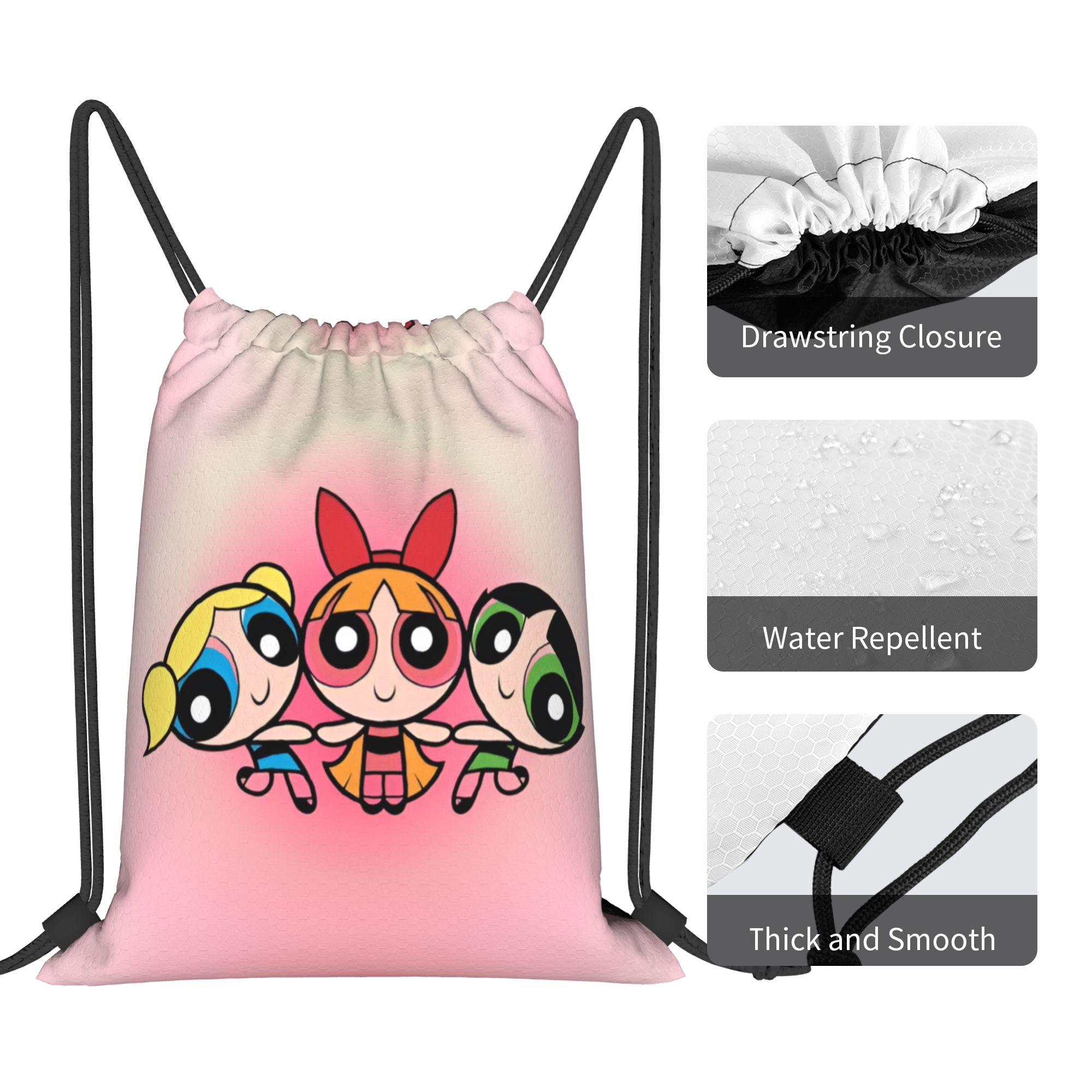 Custom Poweres Anime Puffes Dr - Drawstring Gym Bag 评论和价格