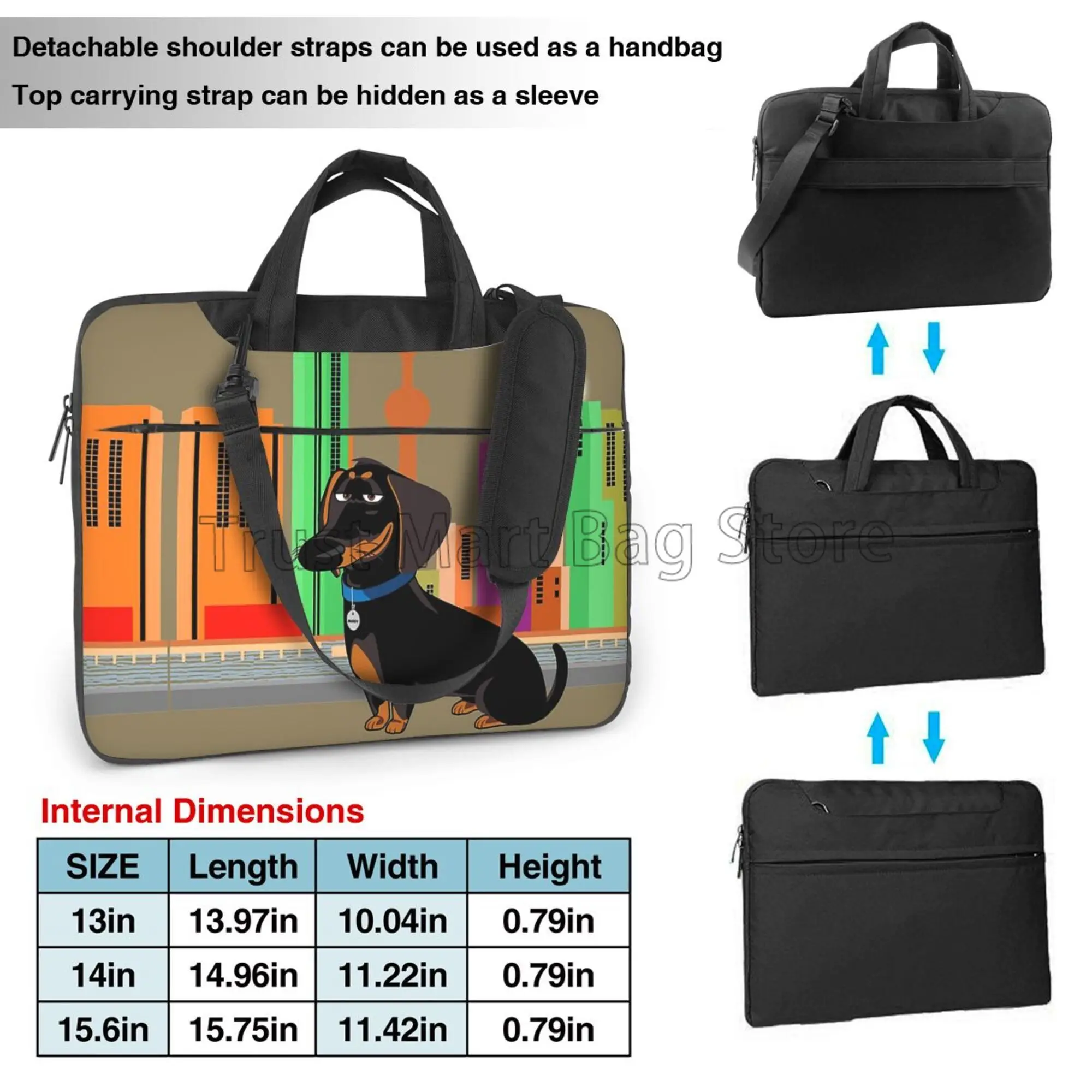 Cute Dachshund Print Laptop Ca - Laptop Backpack 15.6 评论和价格