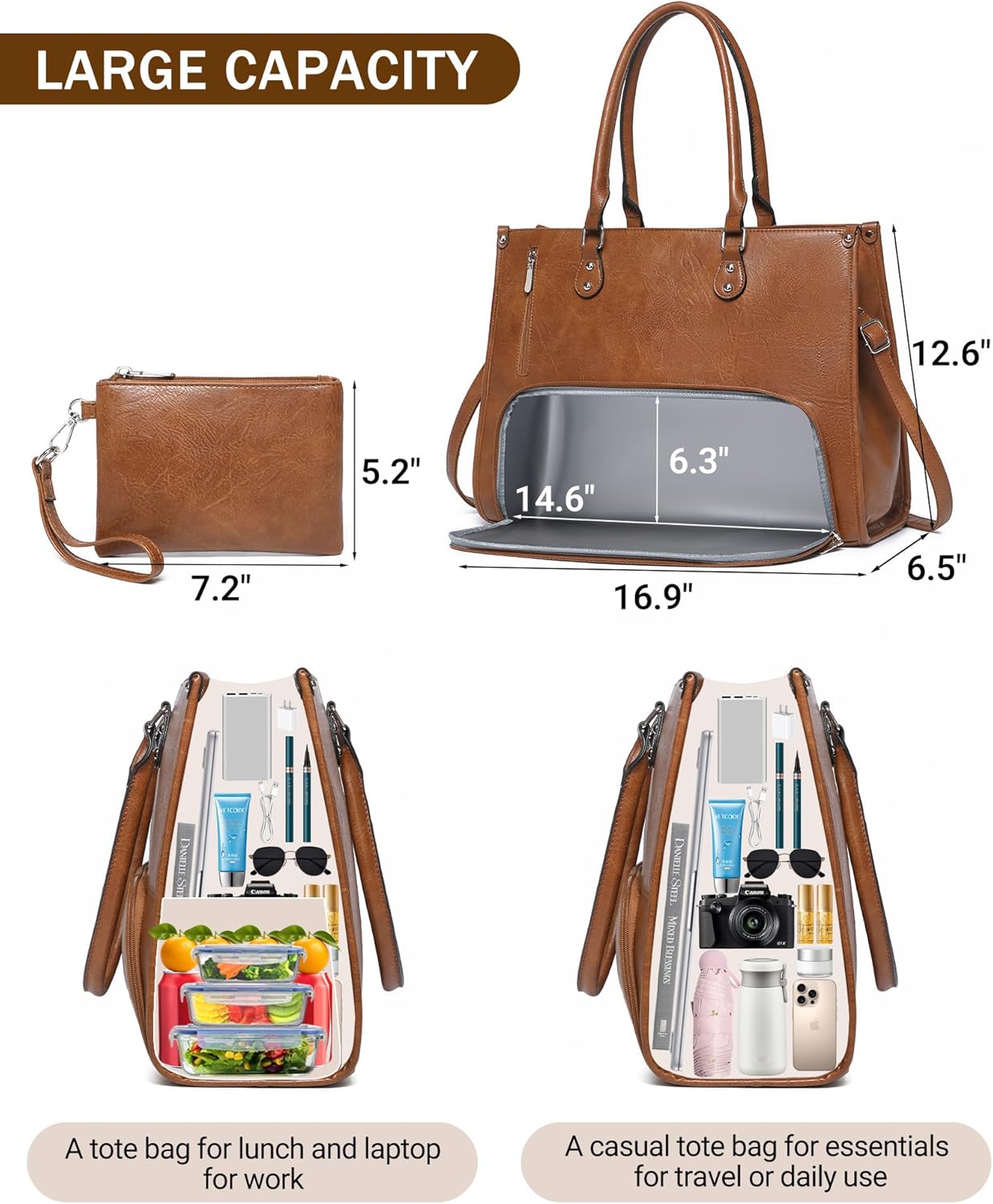 2 in 1 Laptop Tote Bag with In - Laptop Backpack 15.6 评论和价格