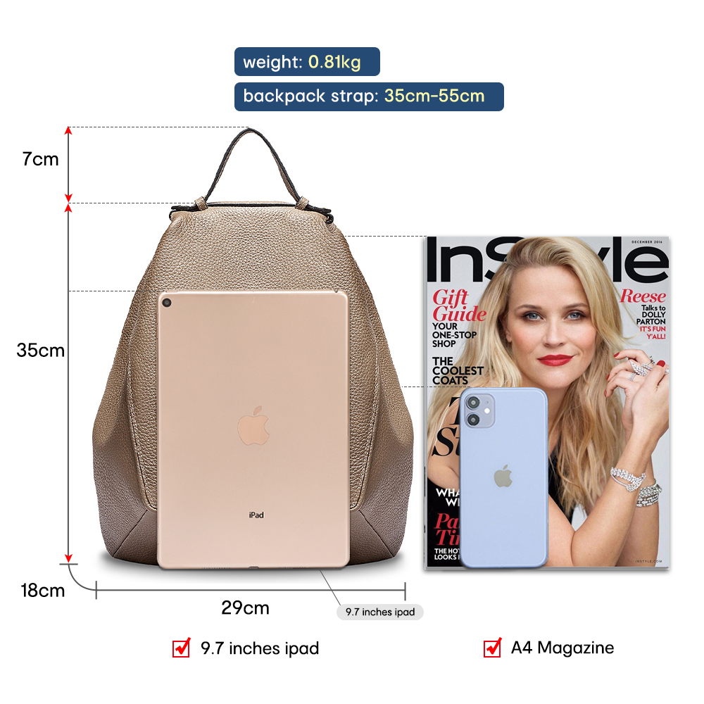 Zency Women 100% Genuine Leath - Travel Backpack Anti Theft 评论和价格