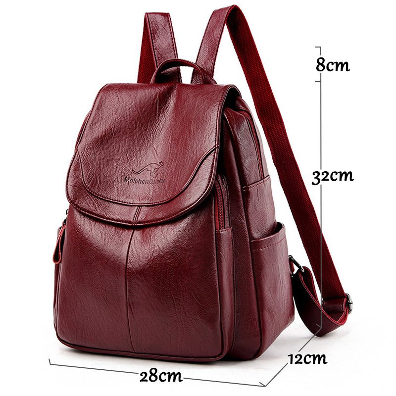 9 Color Women Soft Leather Bac - Leather Backpack Vintage 评论和价格