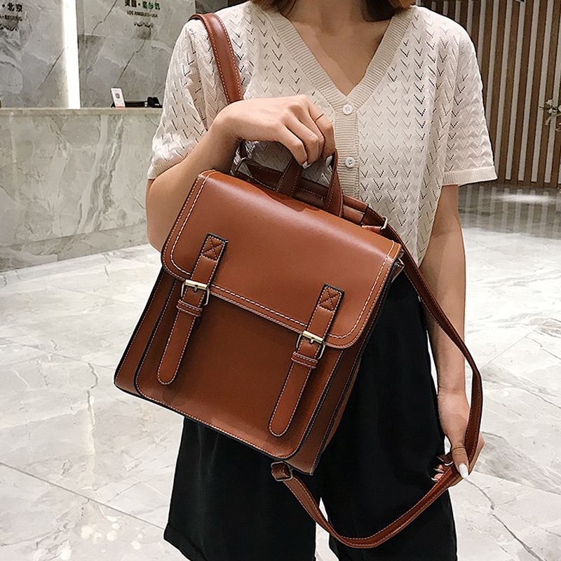 Vintage Backpack Female Pu Lea - Leather Backpack Vintage 评论和价格