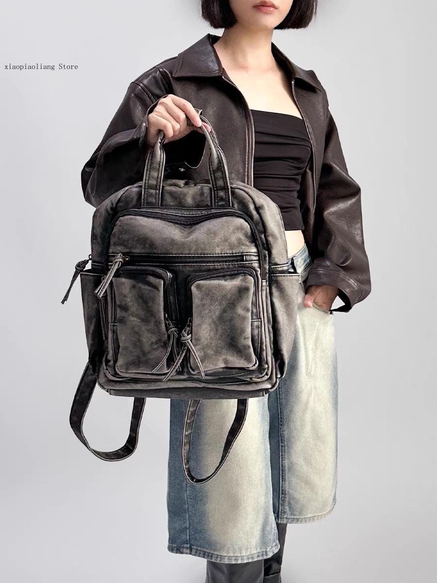 Luxury Soft Washed Pu Leather  - Leather Backpack Vintage 评论和价格