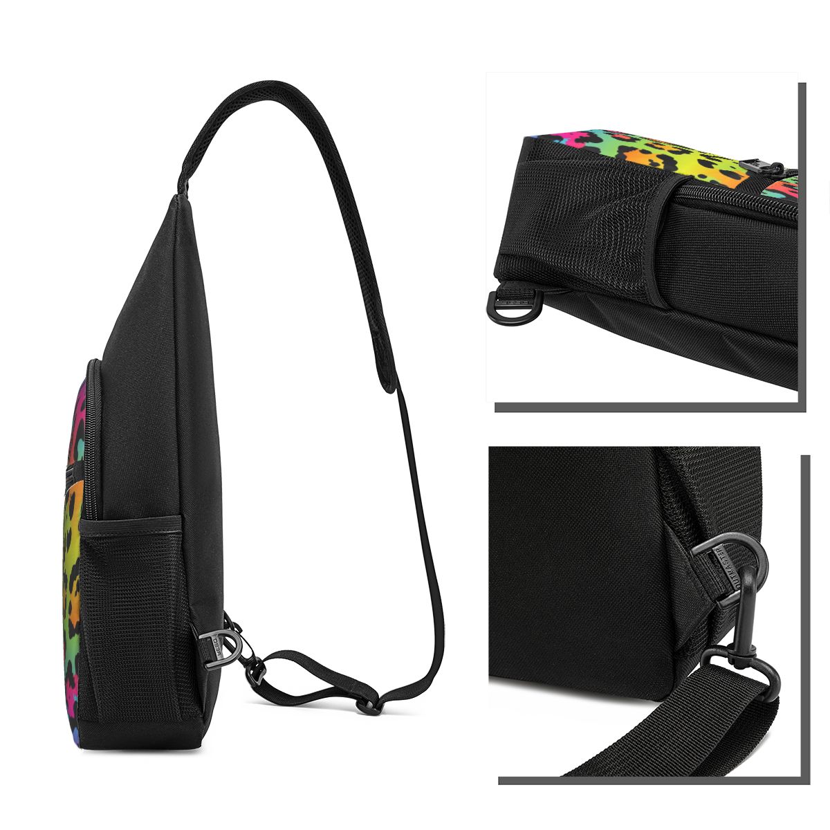 Rainbow Leopard Print Chest Ba - Sling Backpack Shoulder 评论和价格