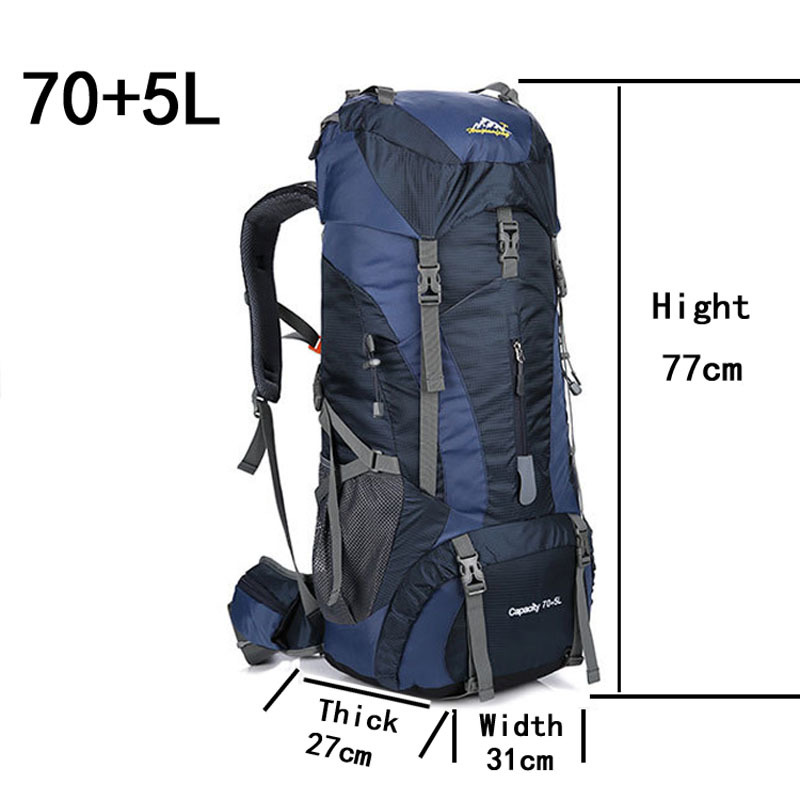 75L Men Women Outdoor Hiking T - Rain Cover Backpack 评论和价格