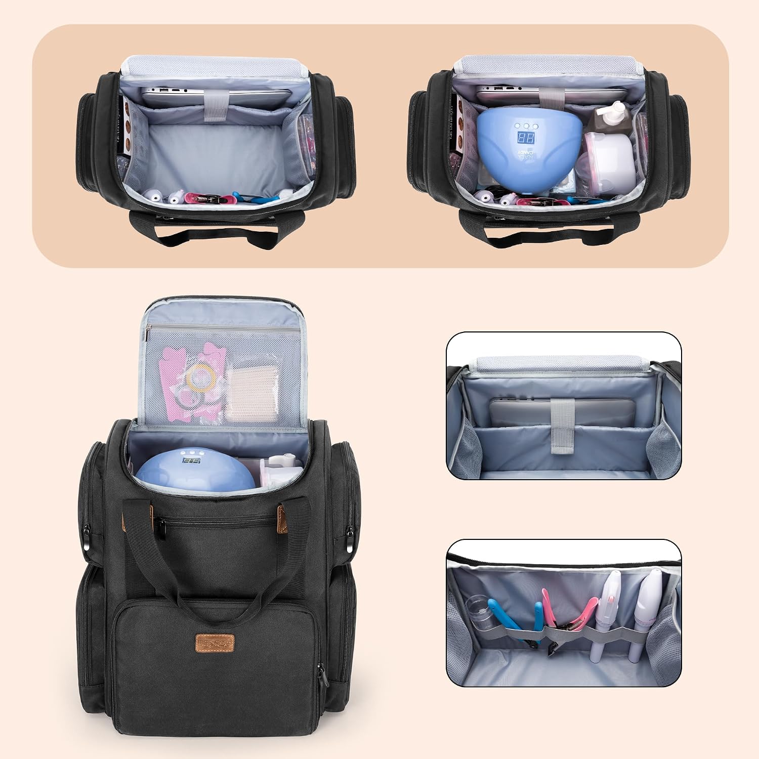 Nail Polish Backpack Holds 70  - Laptop Sleeve Removable 评论和价格