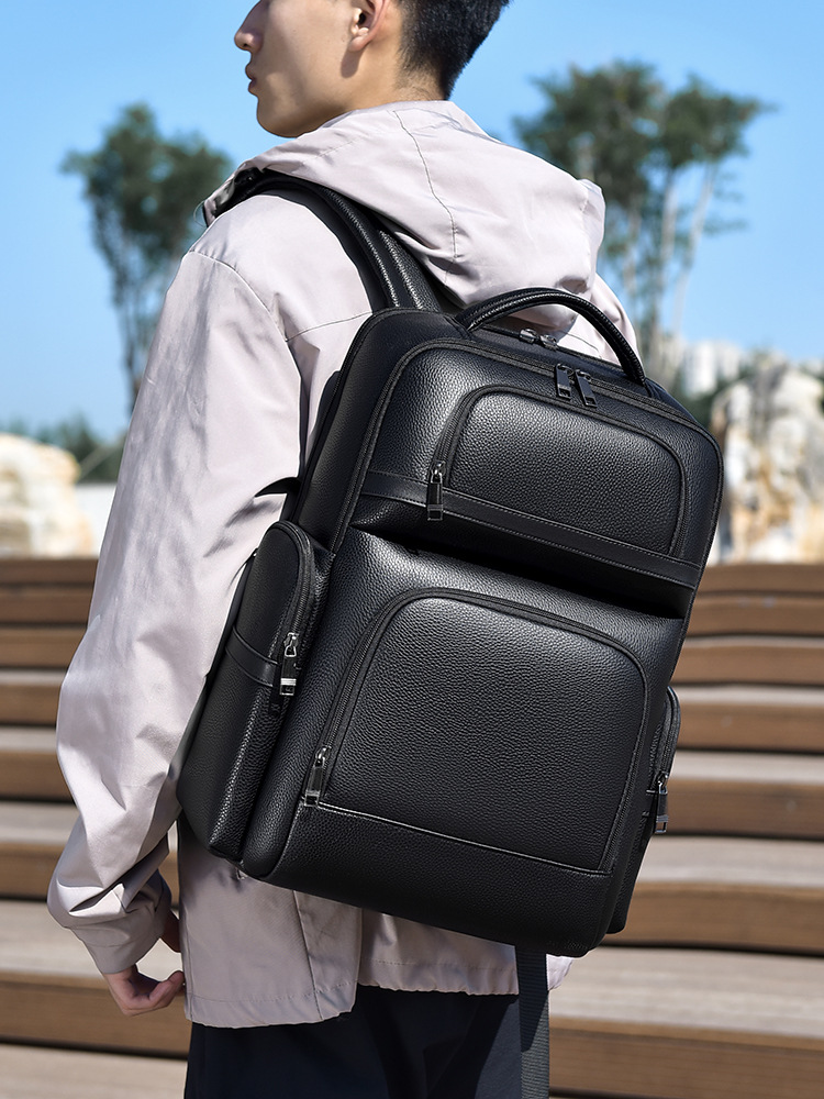 Men's Fashion Backpack PU Leat - Laptop Backpack 15.6 评论和价格
