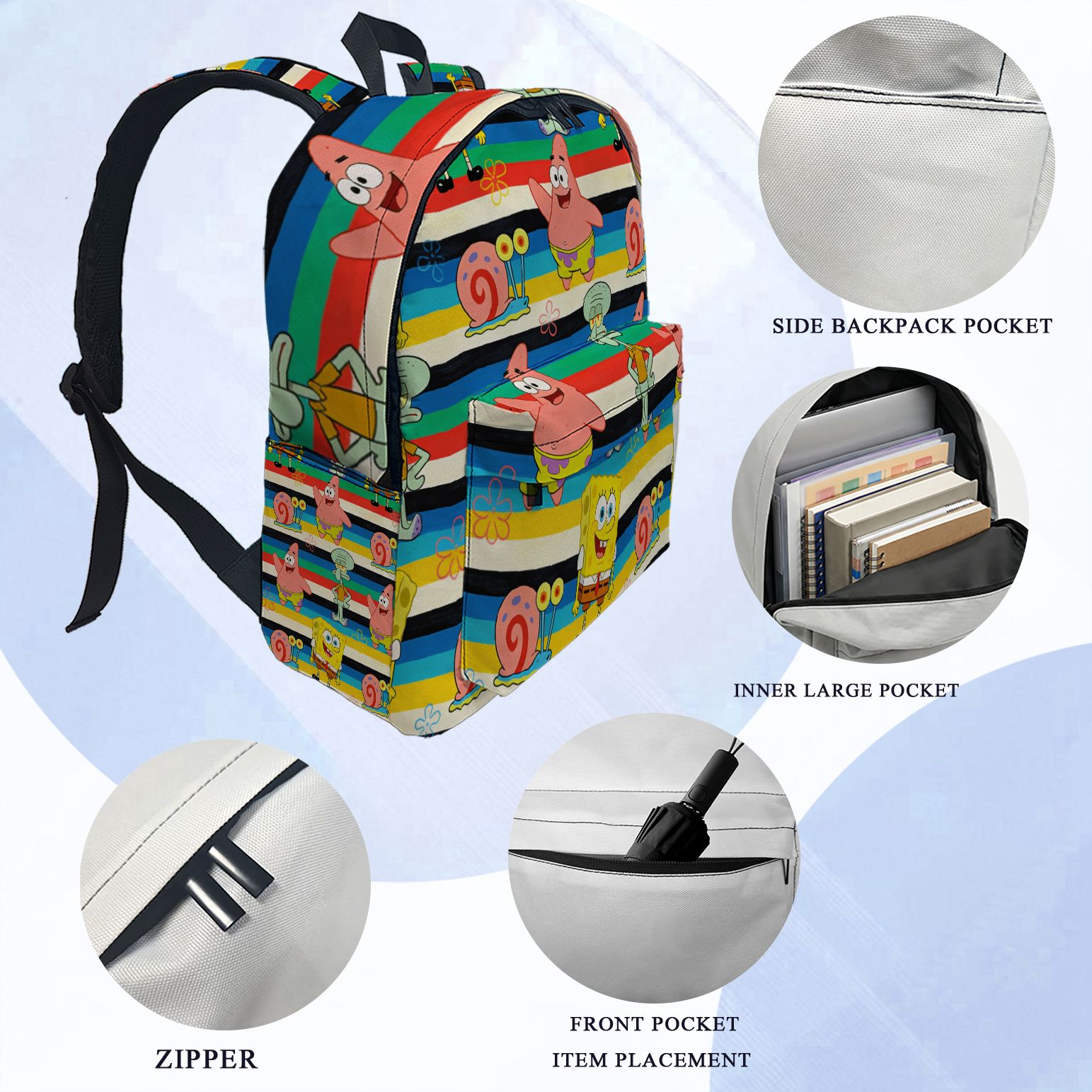 SpongeBob SquarePants Striped  - School Backpack Teen 评论和价格