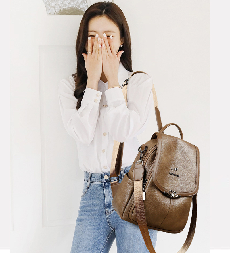 2026 new Ladies Bookbag Rucksa - Leather Backpack Vintage 评论和价格