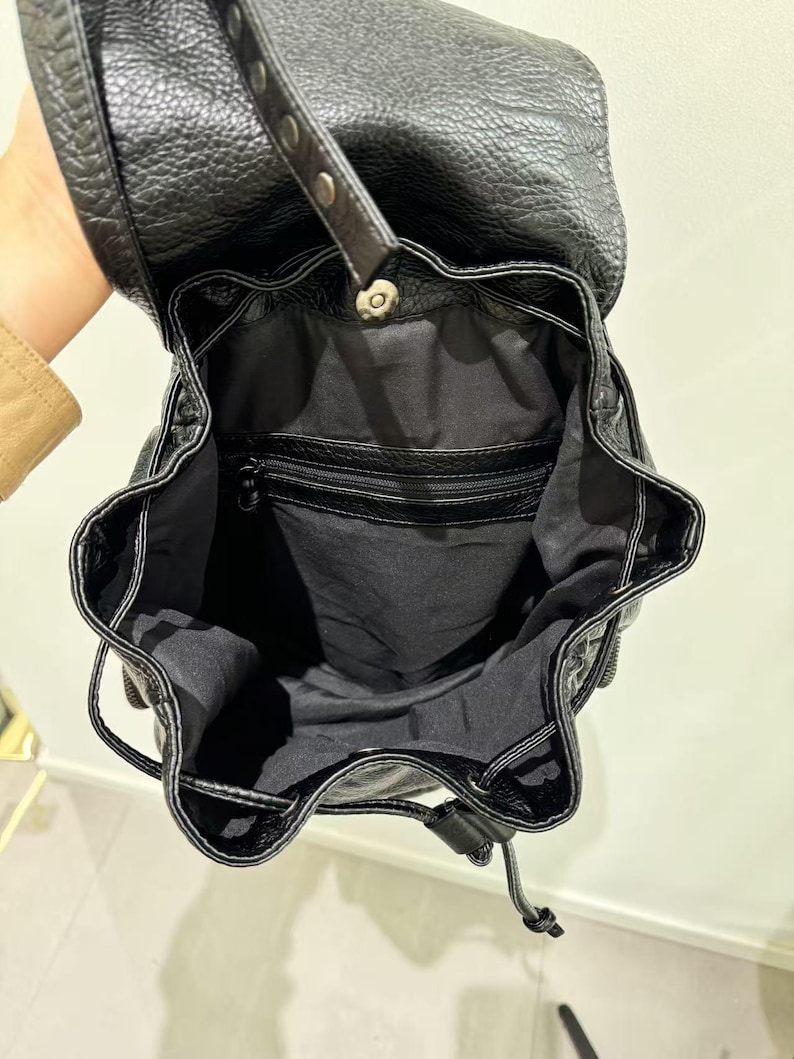 Gothic Punk PU Leather Shoulde - Leather Backpack Vintage 评论和价格