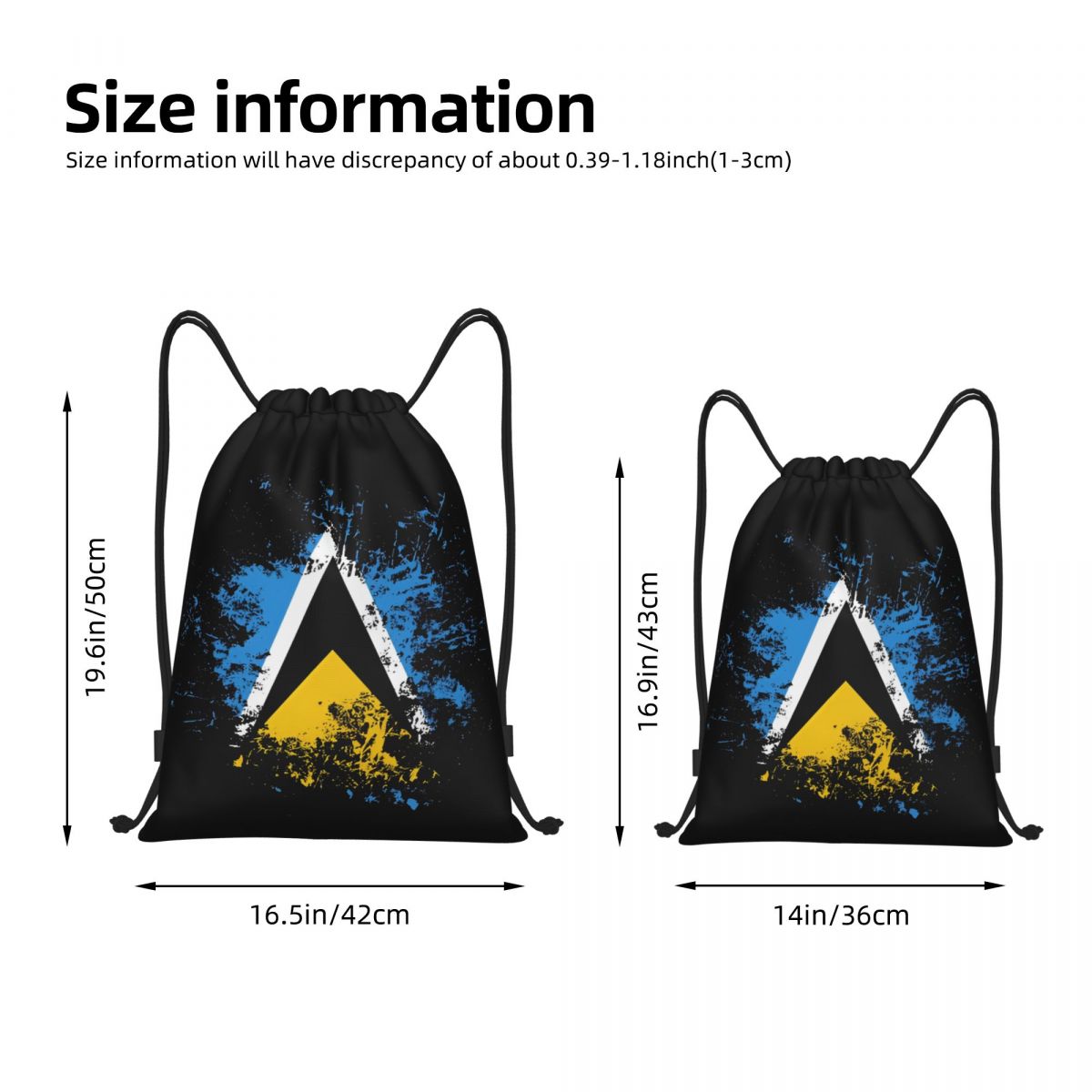 Saint Lucia Country Flag Water - Drawstring Gym Bag 评论和价格