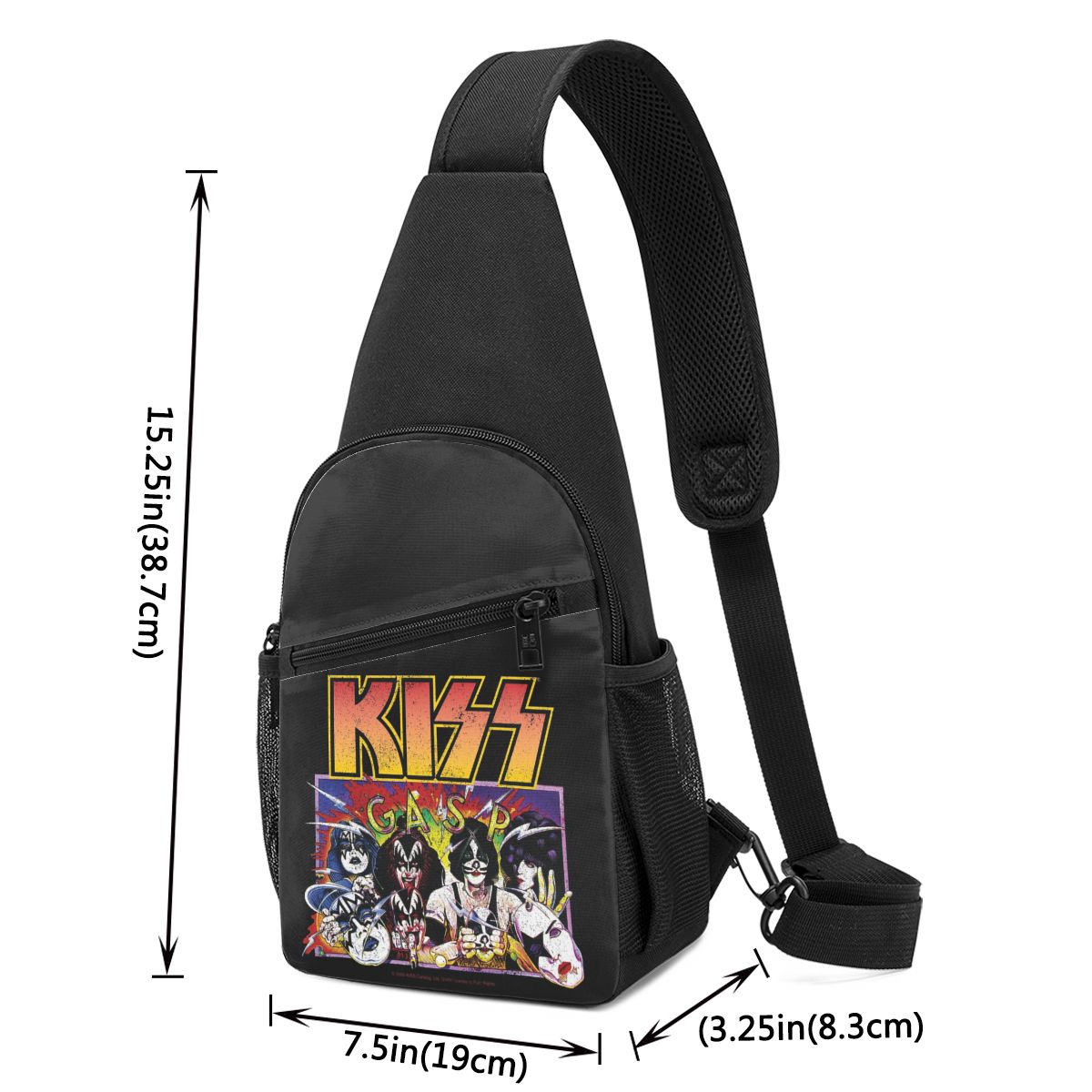 Rock Roll Band Kiss Cat Chest  - Sling Backpack Shoulder 评论和价格