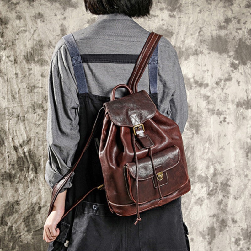 Johnature Leisure Travel Bag N - Leather Backpack Vintage 评论和价格