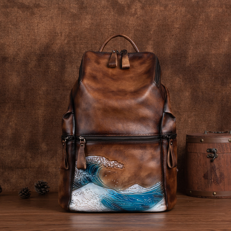 Genuine Real Soft Leather Wome - Leather Backpack Vintage 评论和价格